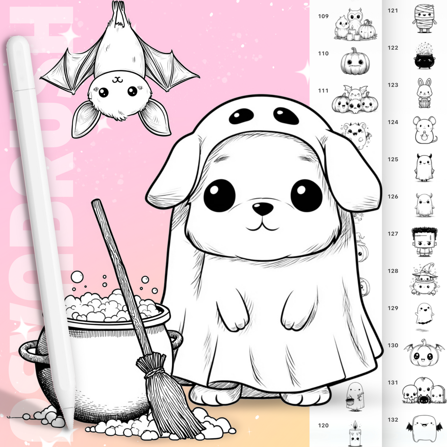 240 Halloween Stamp Brushes – Procreate, Photoshop & Clip Studio Paint