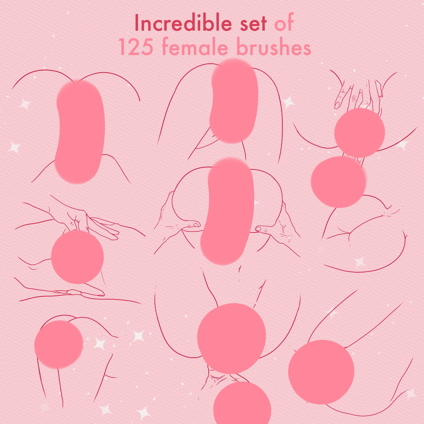 Procreate 여성 브러시 – 디지털 아트를 위한 포토샵 성인 바디 스탬프 브러시