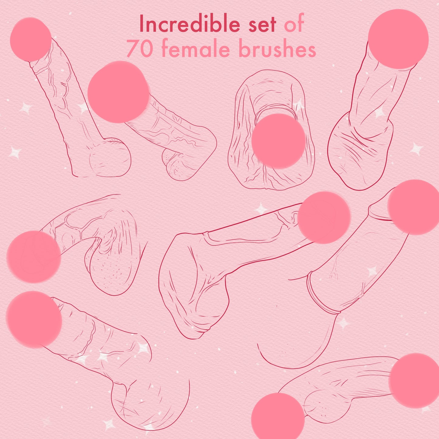 70 Male Pose & Body Brushes for Procreate & Photoshop – Full-Body Stamp Set