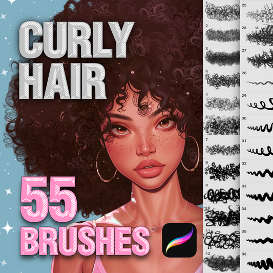 Curly Hair Brushes for Procreate – Realistic & Easy to Use