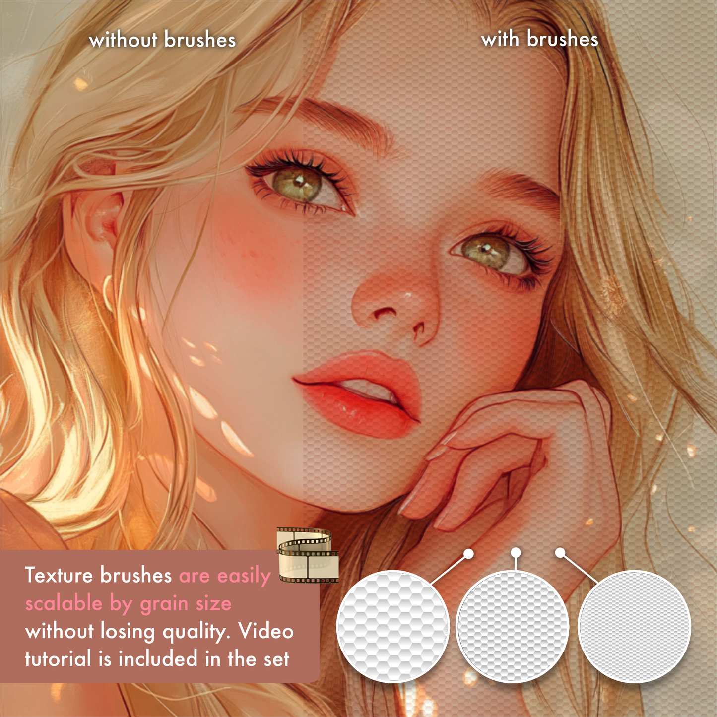 Procreate & Photoshop Paper texture brushes. Realistic Storybook Watercolour Sketchbook