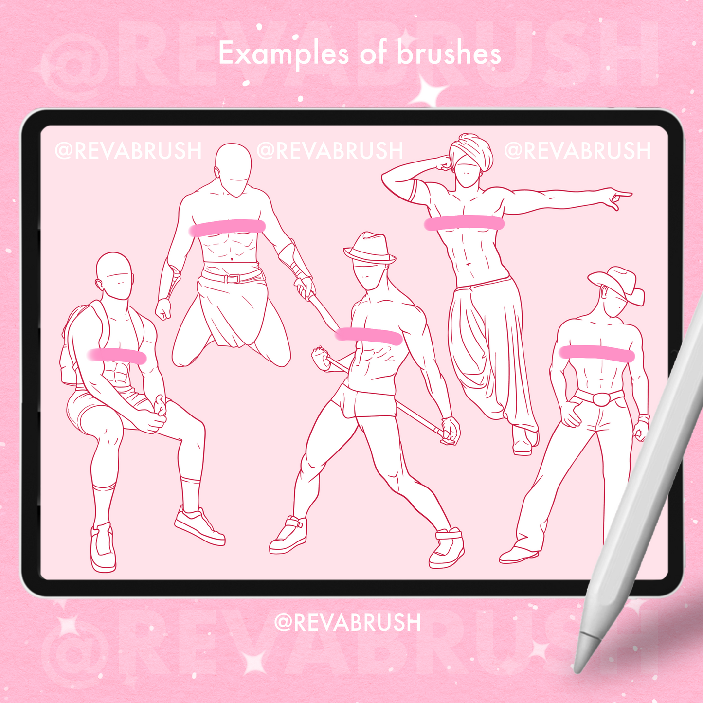 120 Male Role-Playing Adult Mature NSFW brushes for Procreate, Photoshop, Clip Studio, Affinity Photo