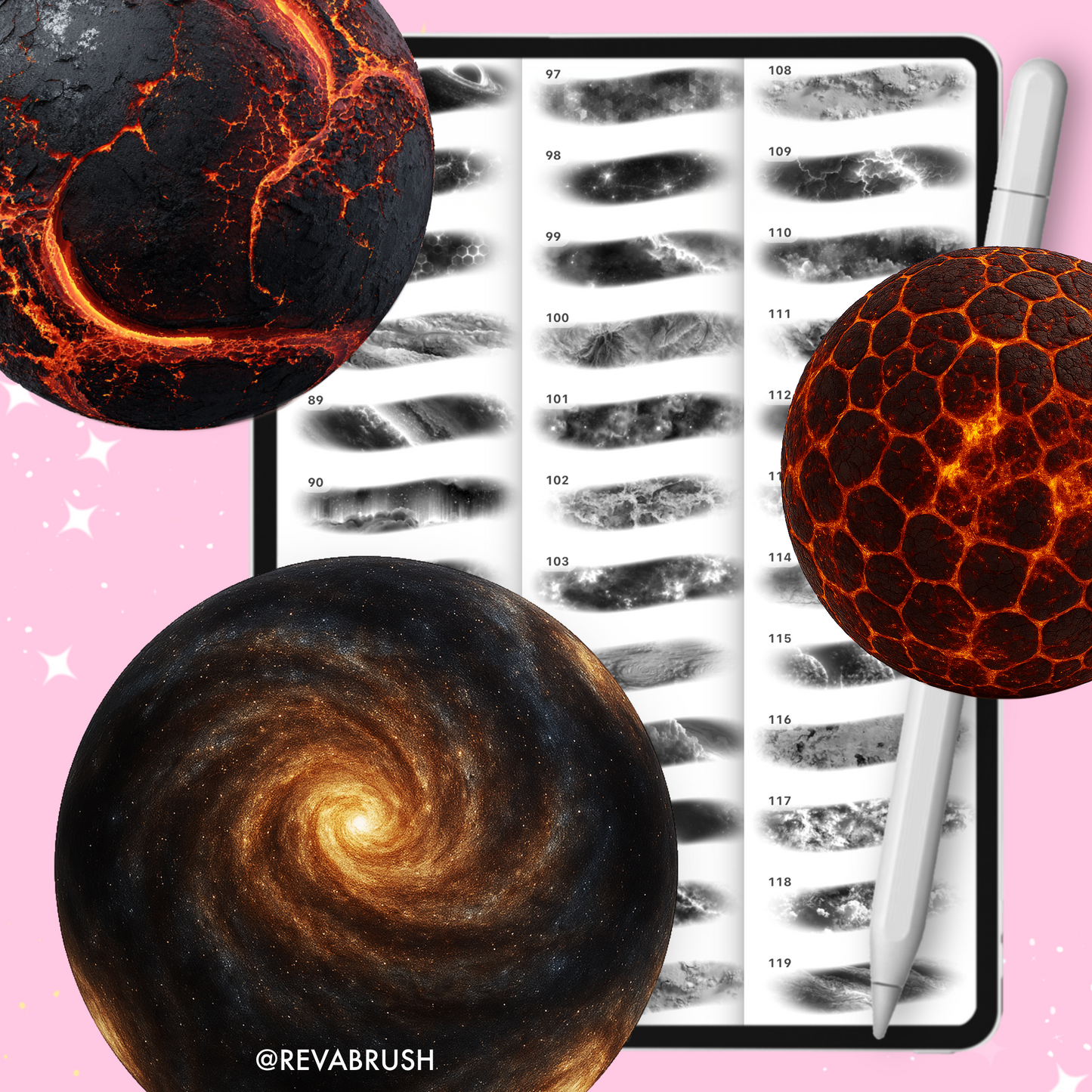 200 Galaxy & Space Texture Brushes – Procreate, Photoshop & More