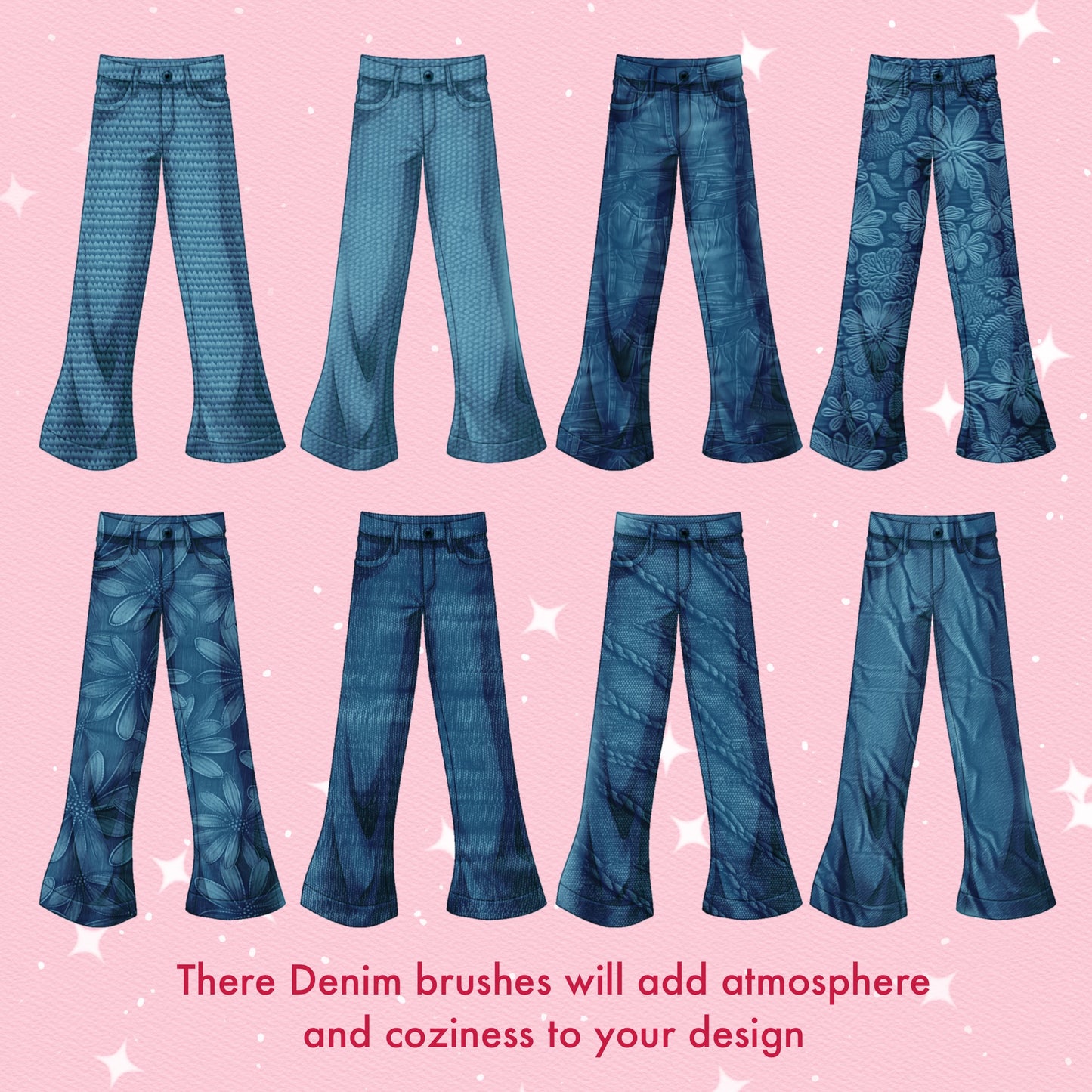 Denim & Fabric Texture Brushes for Procreate & Photoshop – Fashion Design Set