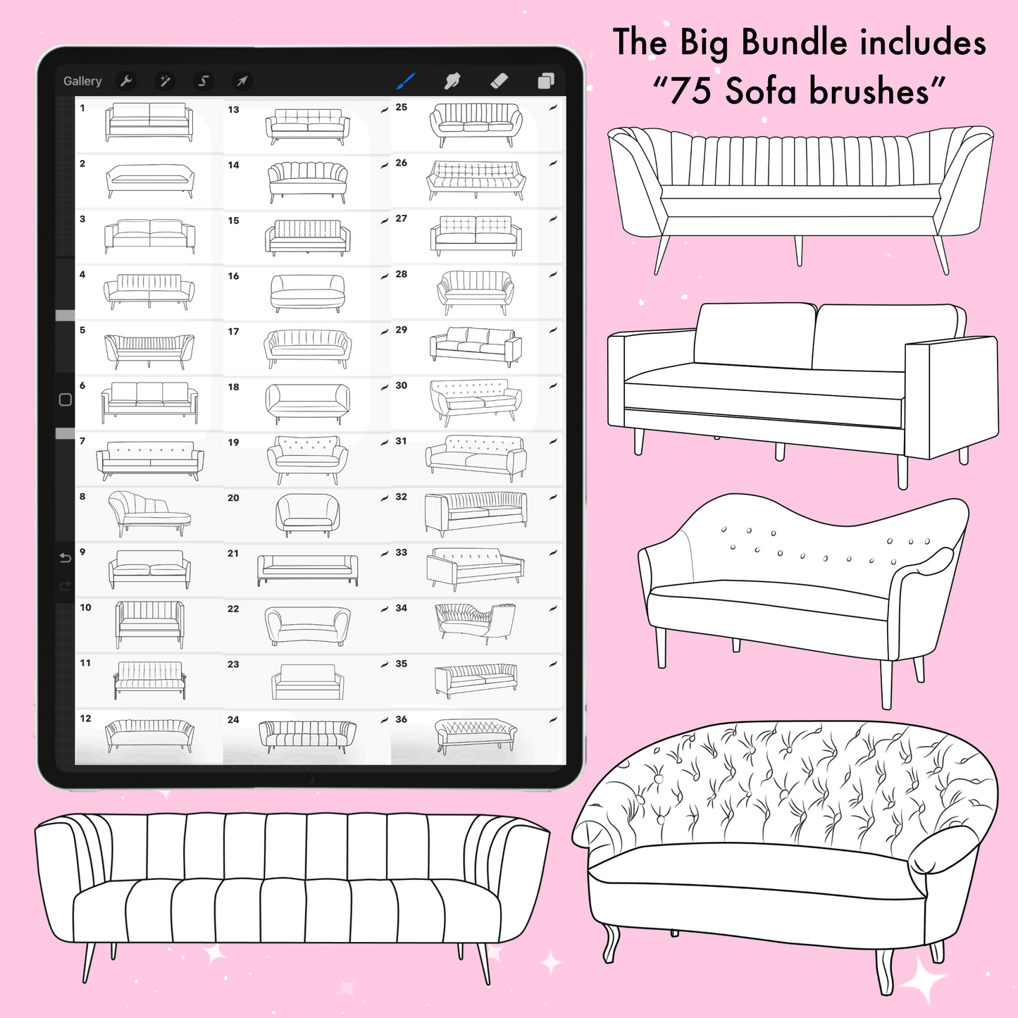 MEGAPACK 2000+ Interior Brushes – Furniture, Rooms, Decor