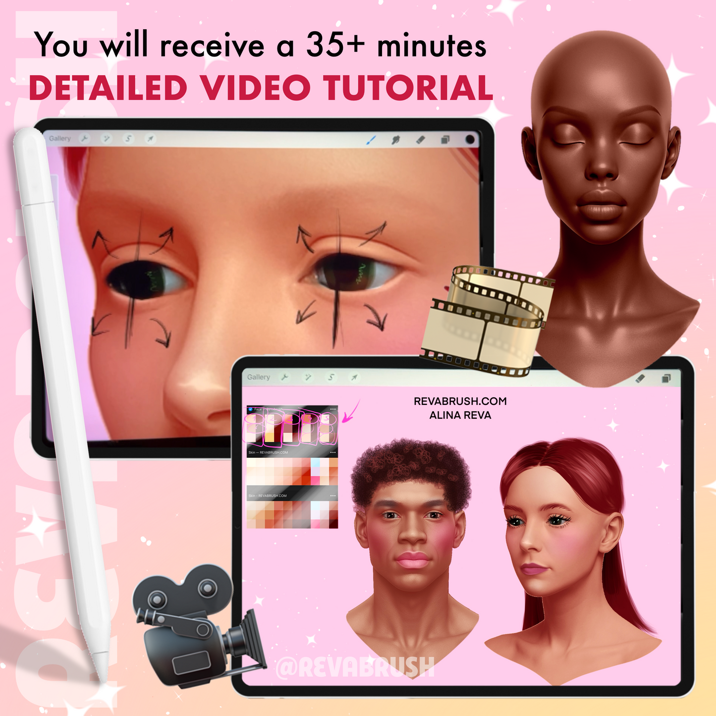 Procreate 및 Photoshop용 강아지 및 반려동물 초상화 브러시 37개 - Charles King 세트