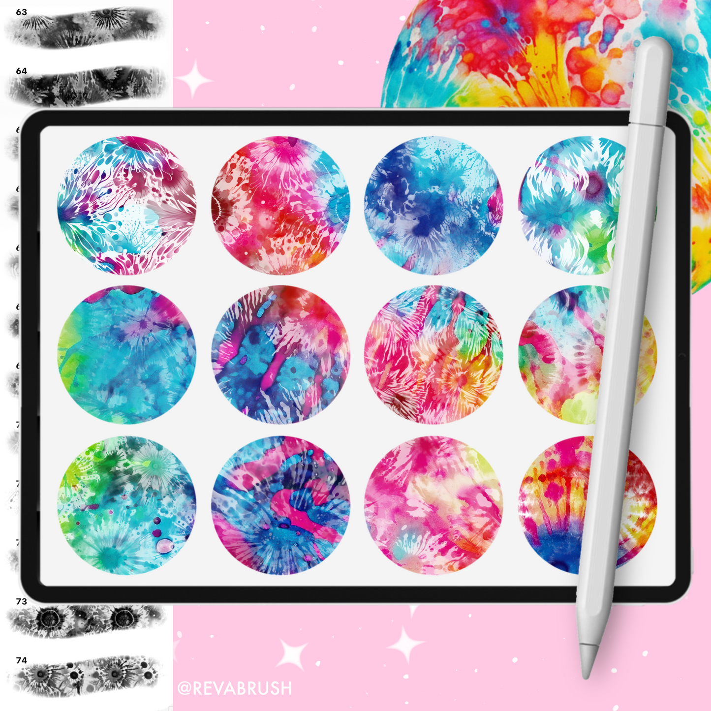 Procreate Fabric Texture Brushes & Tie-Dye Brushes – Textile Pattern & Swirl Dye Pack