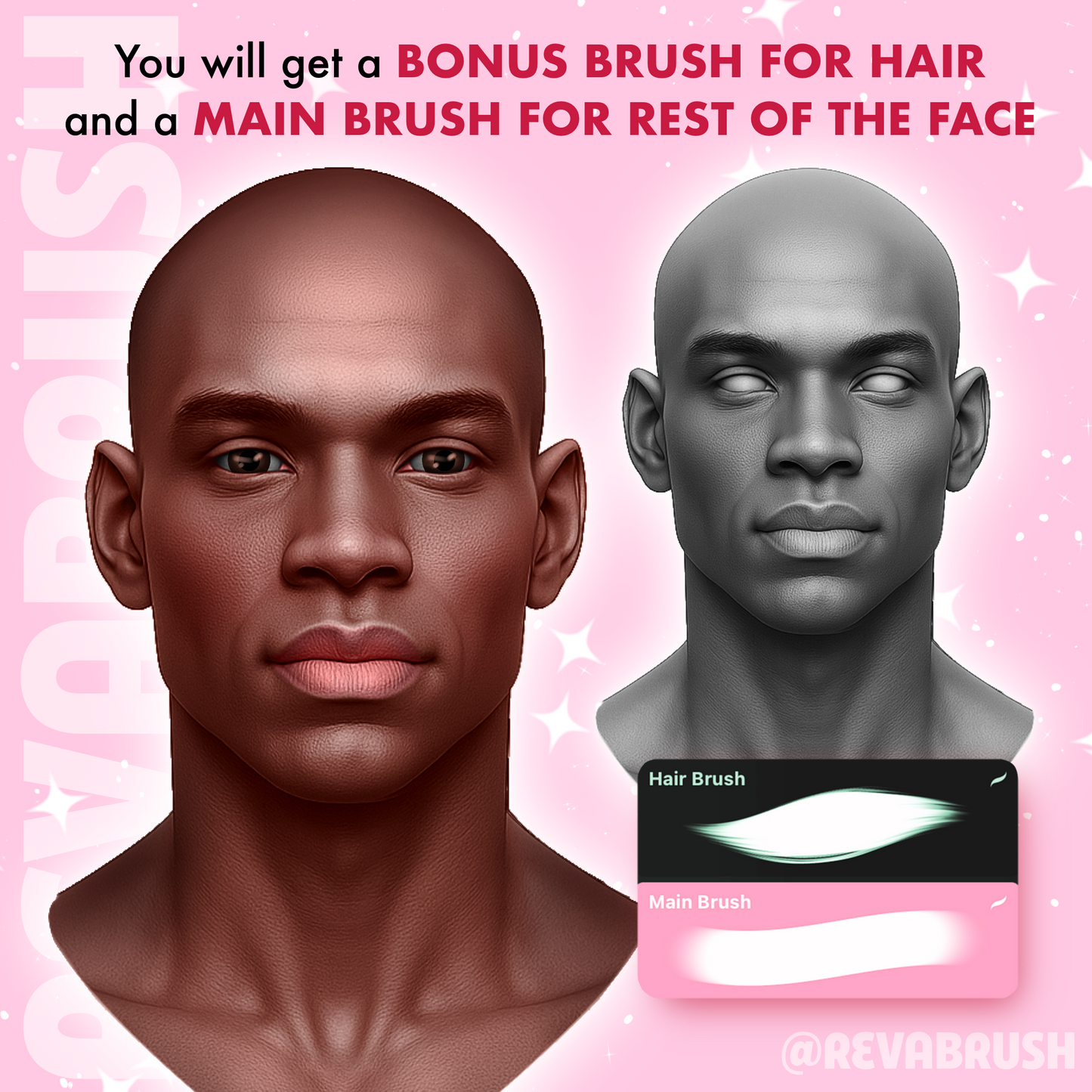 80 Male Portrait & Face Guide Brushes – Procreate & Photoshop
