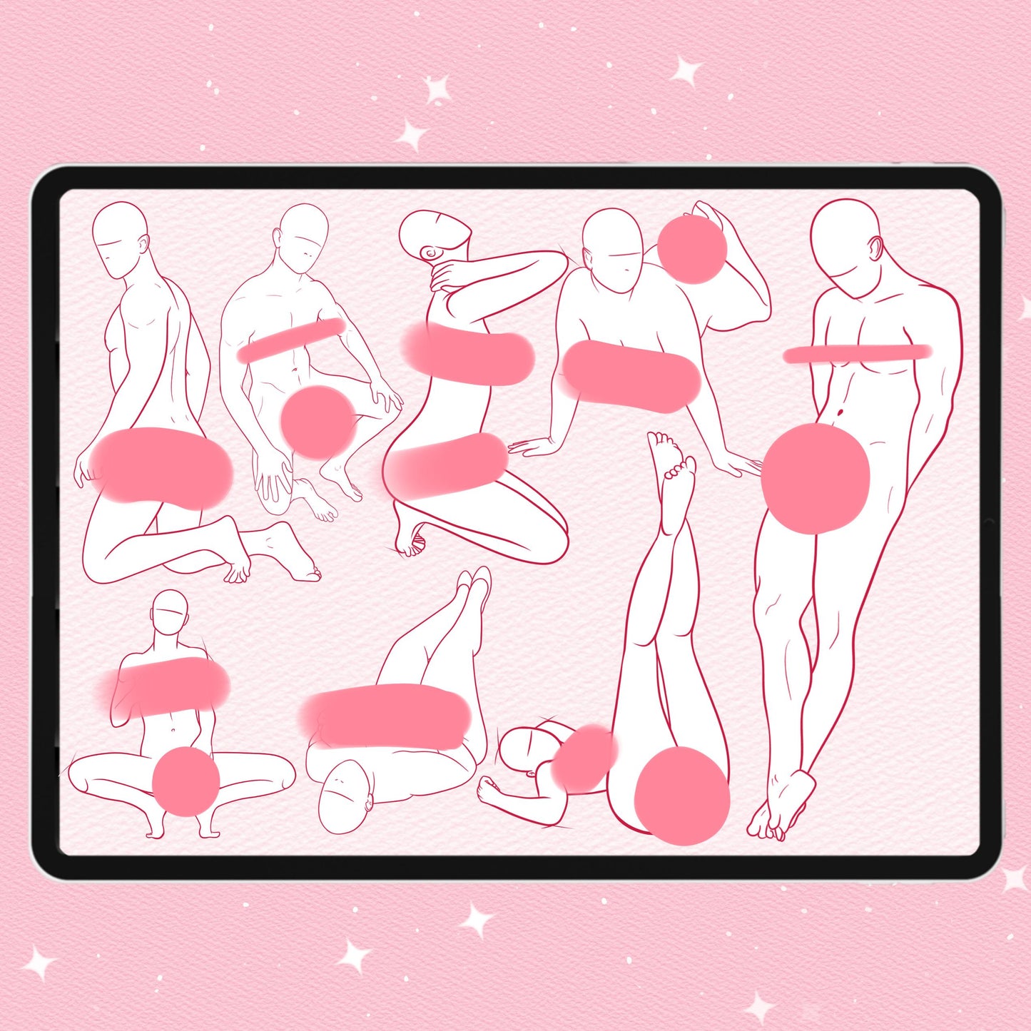 Mature Body pose love brushes for Procreate, Photoshop, Clip Studio