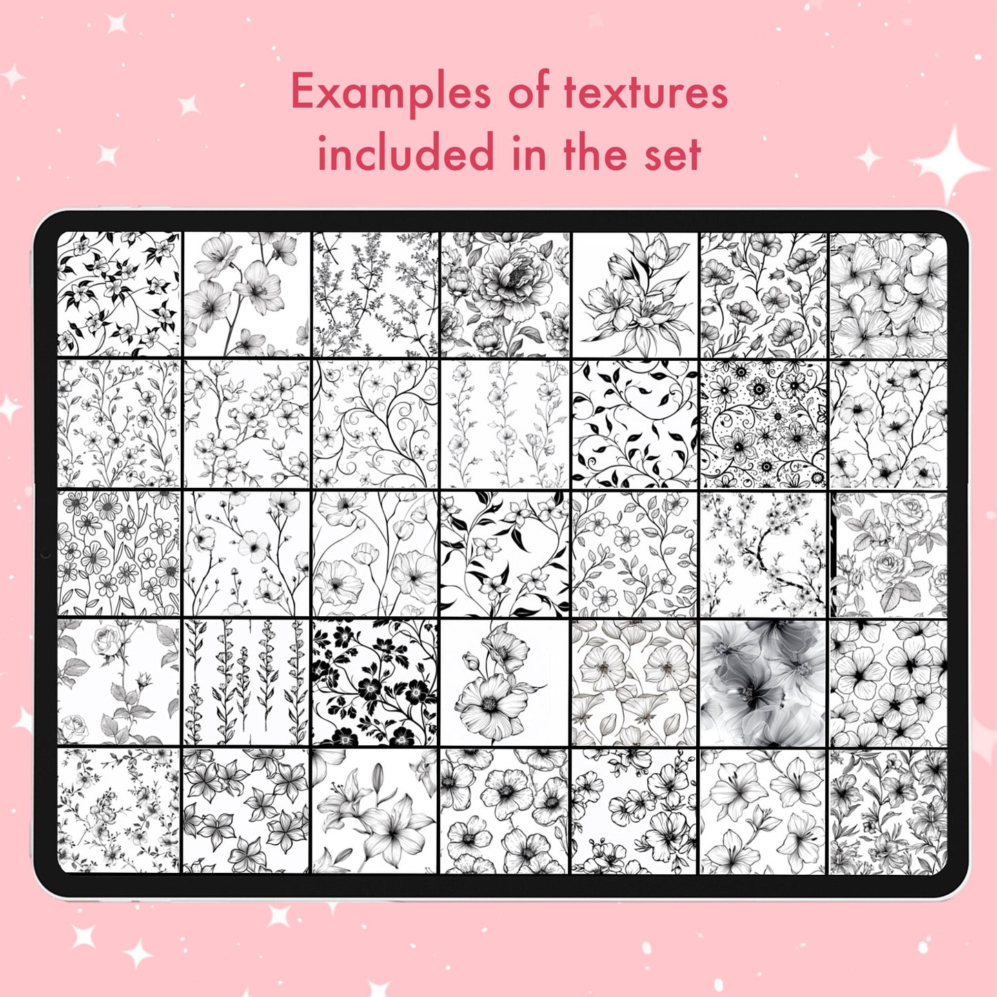 Procreate Flower Textures & Photoshop Fabric Brushes for Digital Art