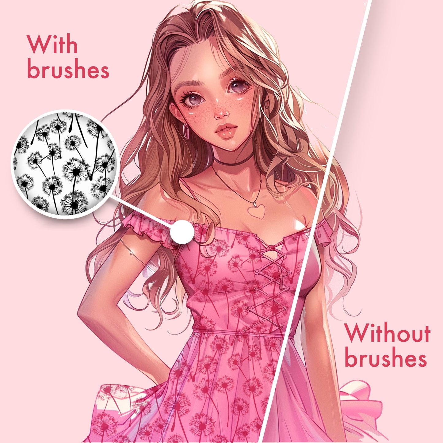 Procreate Flower Textures & Photoshop Fabric Brushes for Digital Art