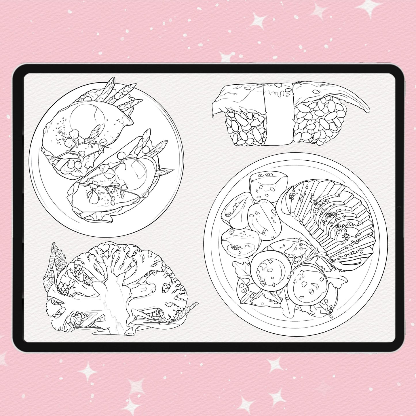 Photoshop Food brushes. Photoshop picnic brushes. Photoshop Sushi, Breakfast, Vegetable brushes. Clip Studio Food brushes. Clip Studio Sushi