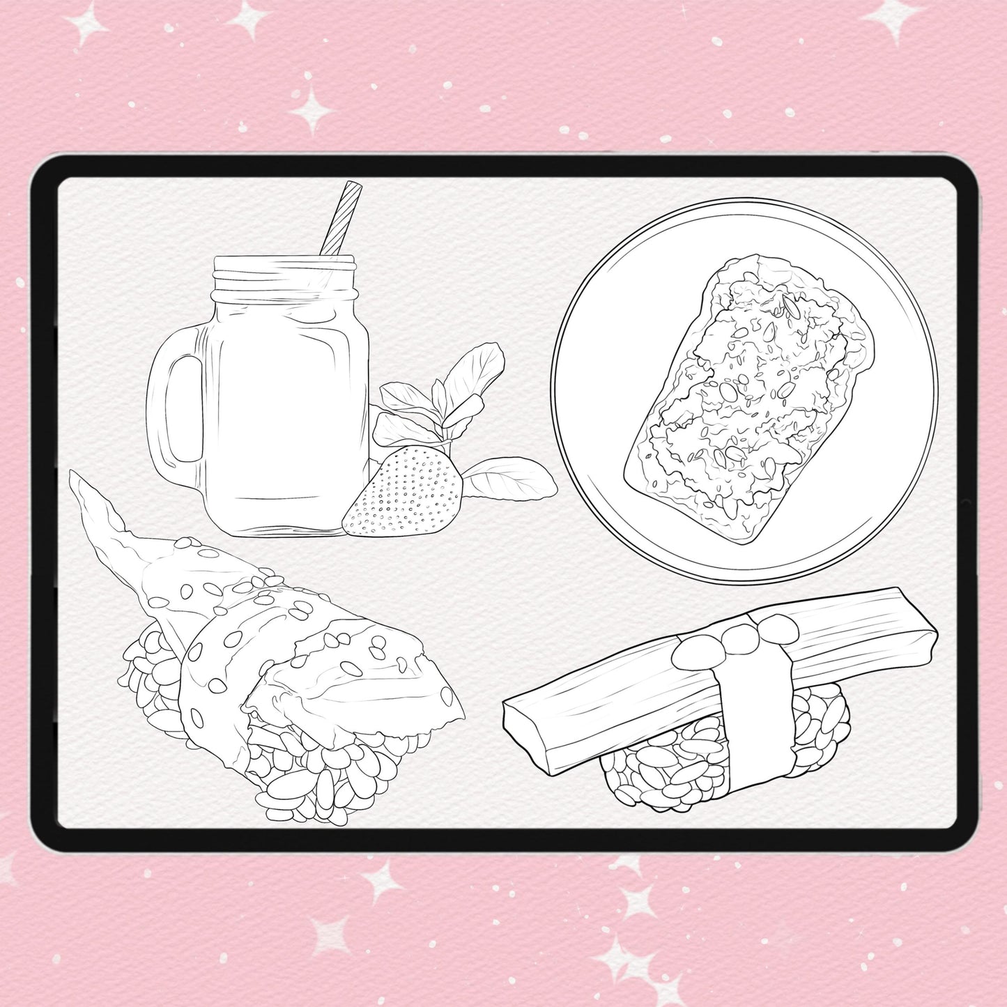 Photoshop Food brushes. Photoshop picnic brushes. Photoshop Sushi, Breakfast, Vegetable brushes. Clip Studio Food brushes. Clip Studio Sushi