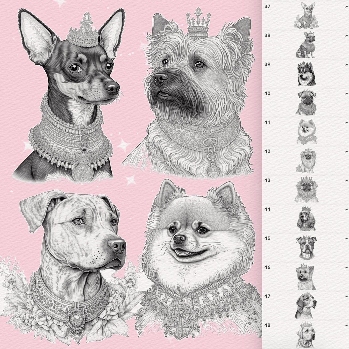 106 Dog & Animal Tattoo Brushes for Procreate, Photoshop – Pet Portrait Set