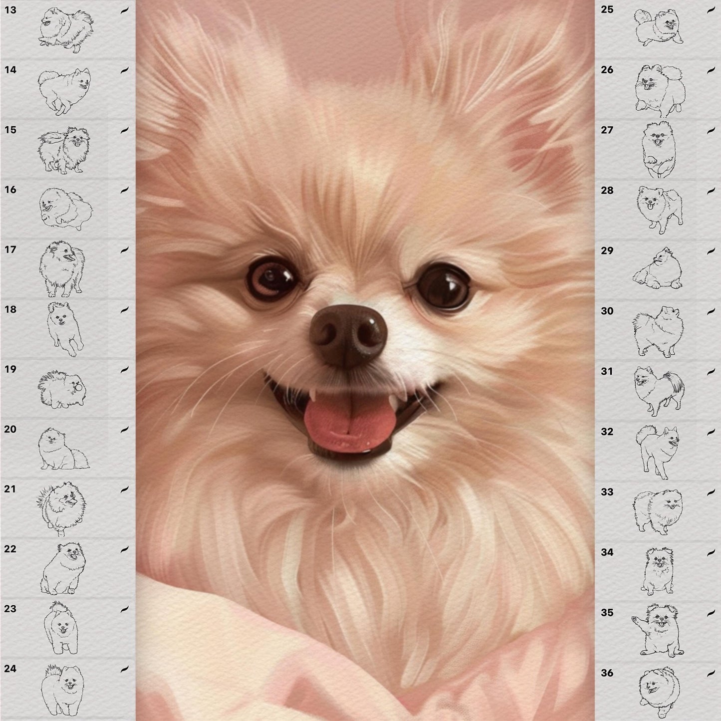 70 Dog & Fur Brushes for Procreate & Photoshop – Spitz & Pet Portrait Set