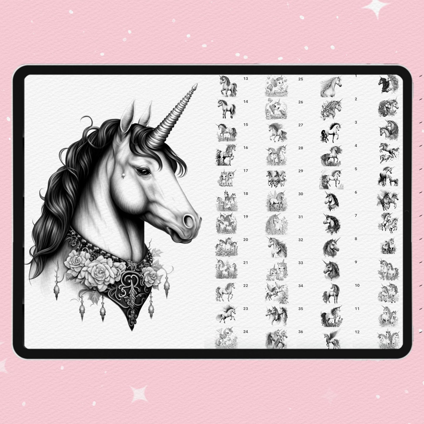 80 Kawaii Unicorn Brushes for Procreate & Photoshop – Baby Horse Magic Set