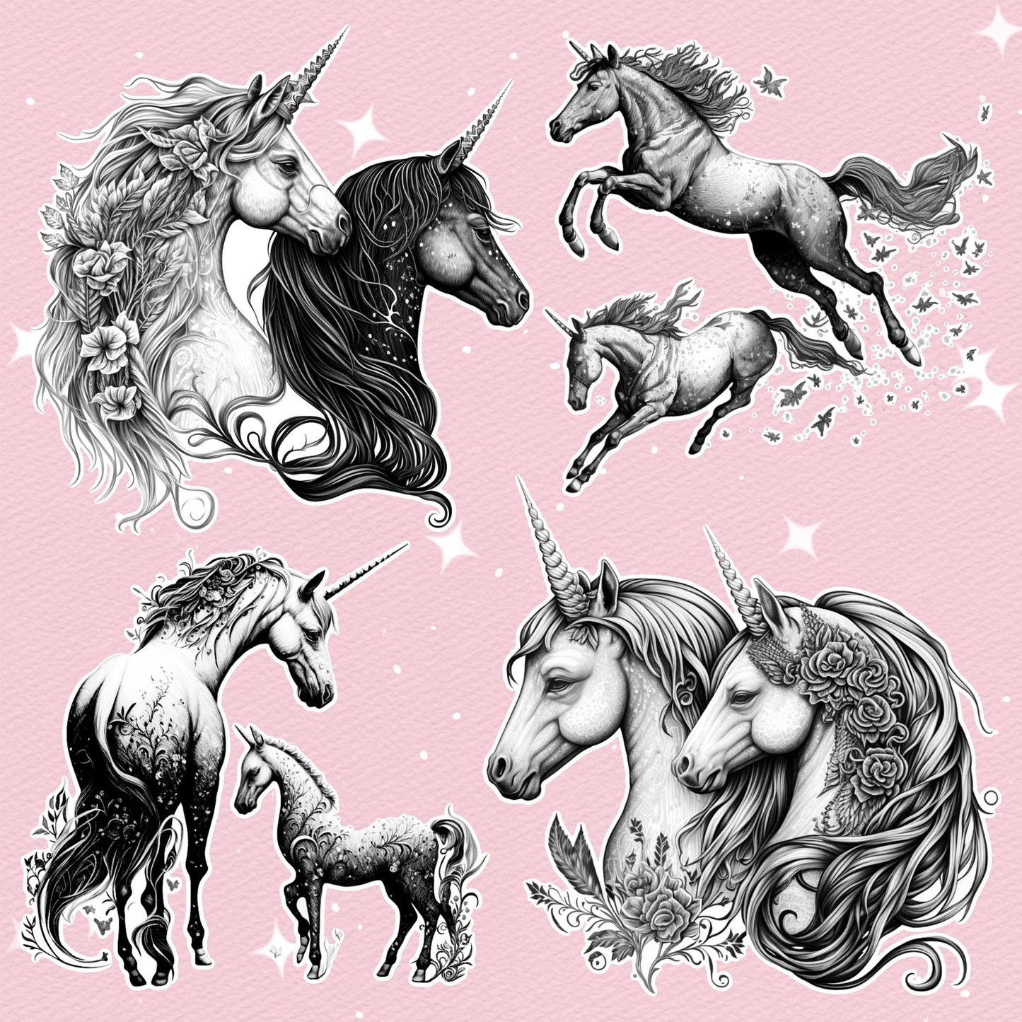 80 Kawaii Unicorn Brushes for Procreate & Photoshop – Baby Horse Magic Set
