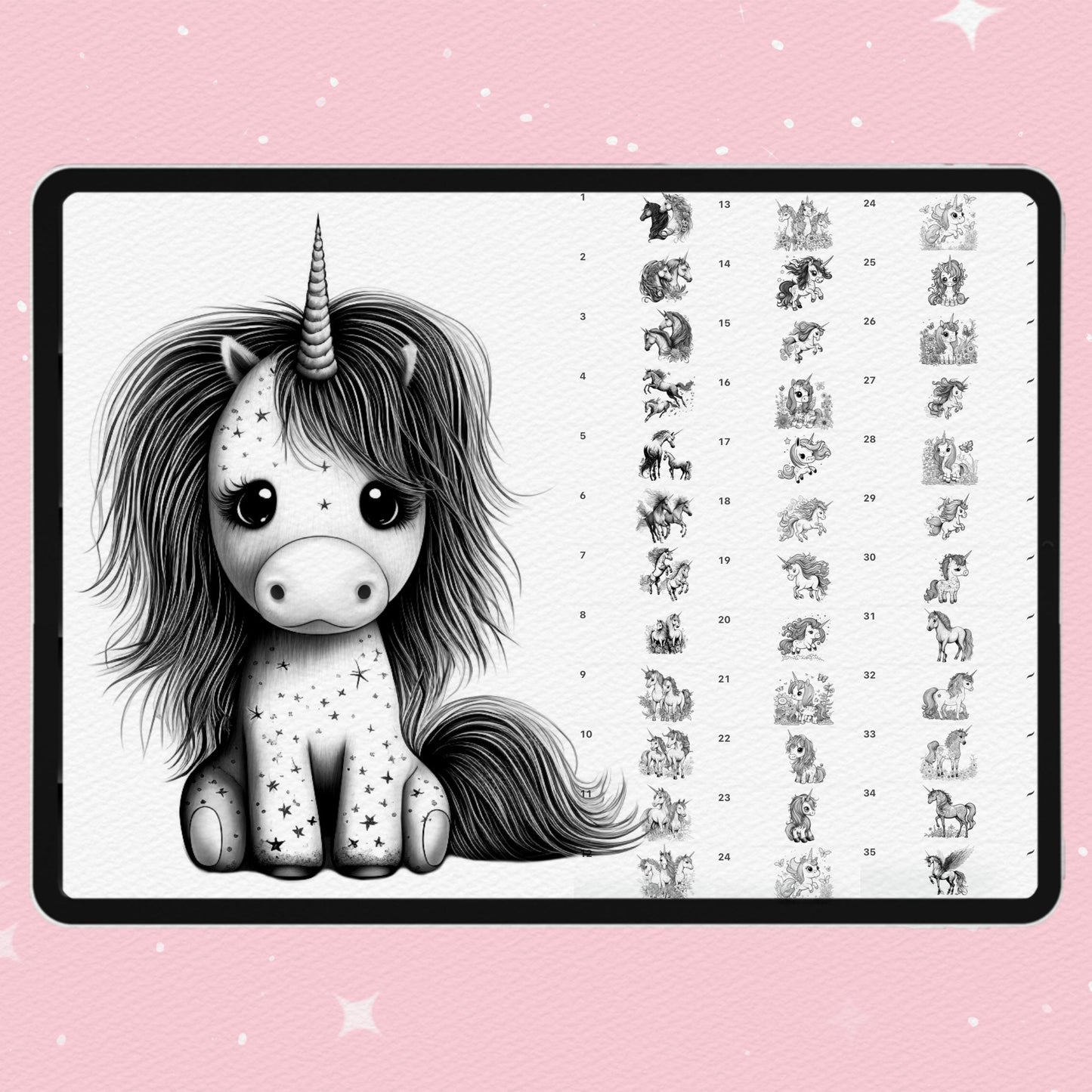 80 Kawaii Unicorn Brushes for Procreate & Photoshop – Baby Horse Magic Set