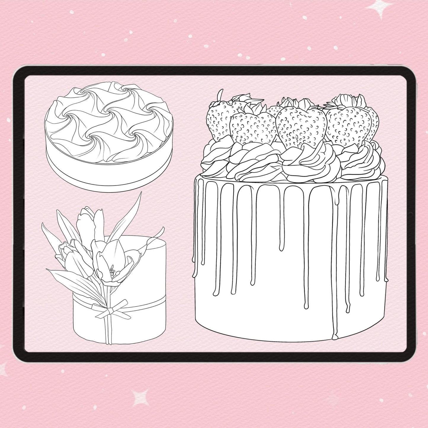 45 Cake & Sweet Bakery Brushes for Procreate & Photoshop – Cupcakes & Food Set