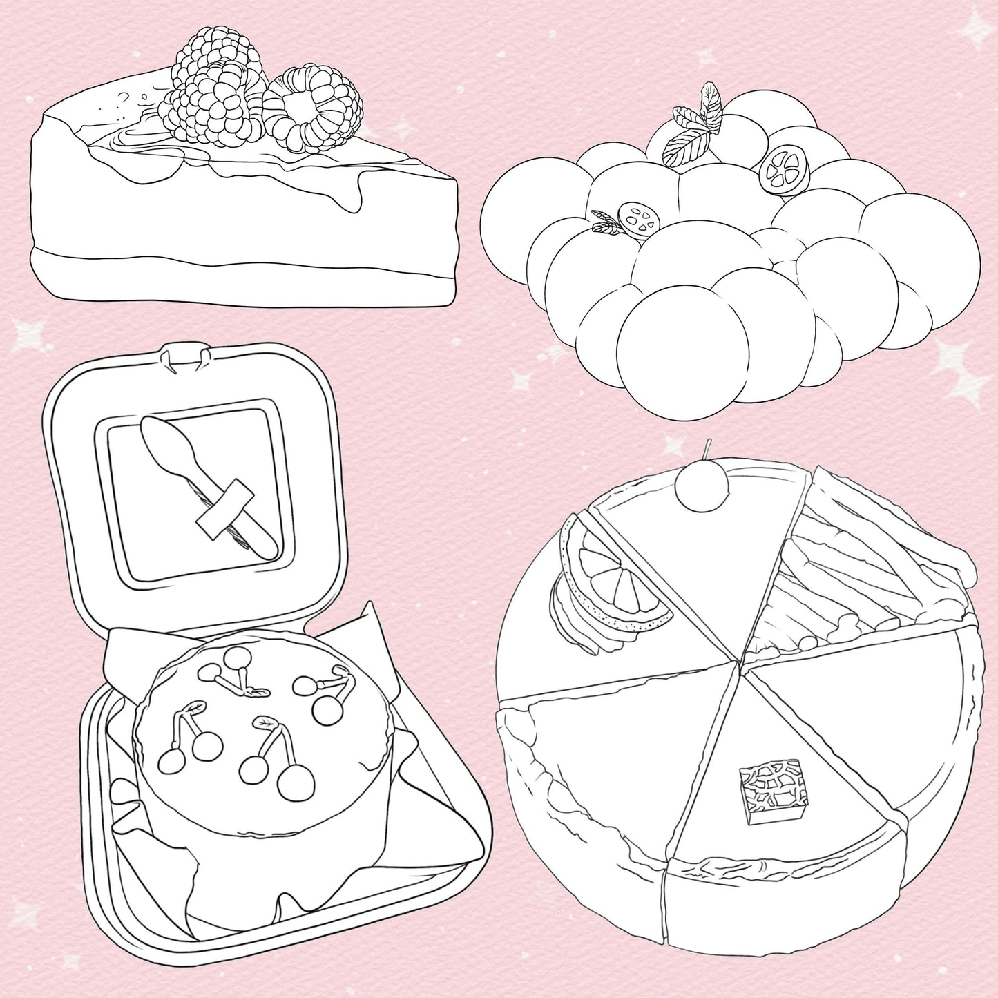 45 Cake & Sweet Bakery Brushes for Procreate & Photoshop – Cupcakes & Food Set