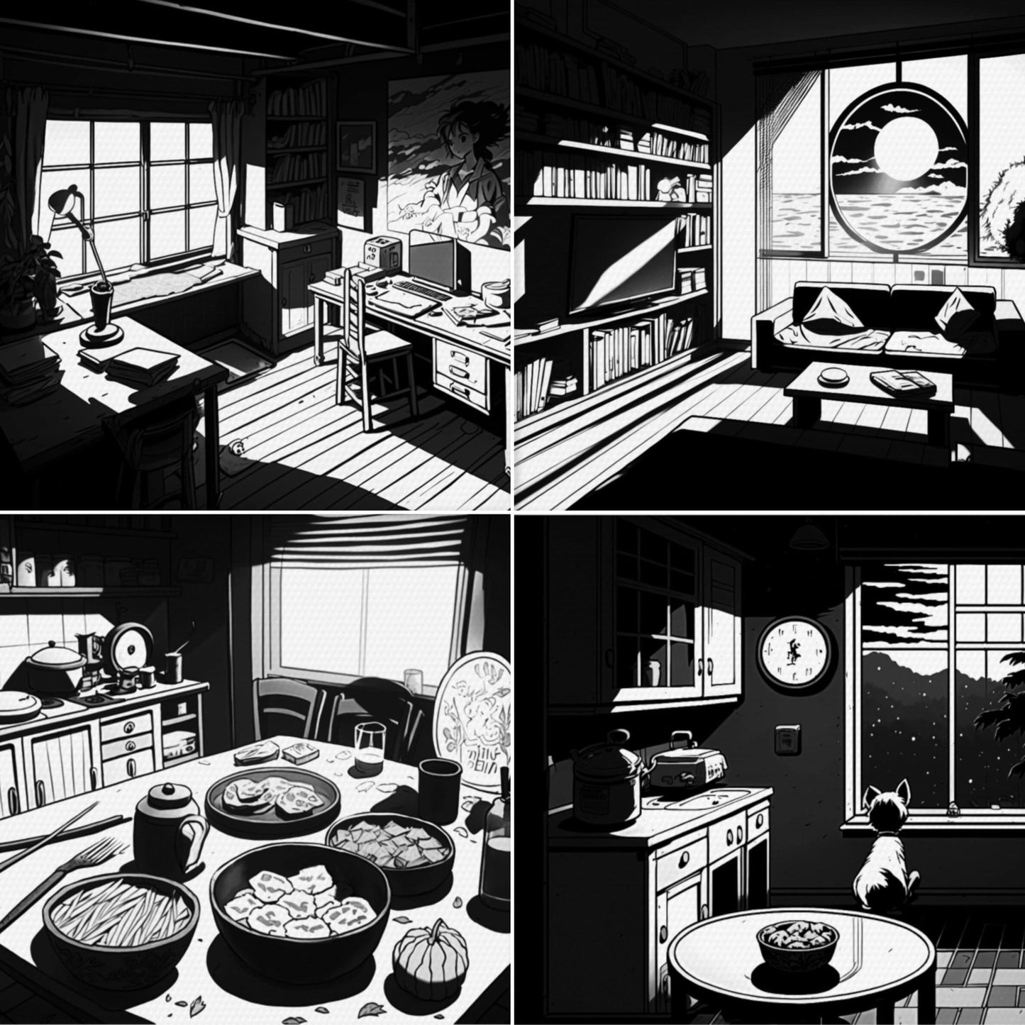 60 Interior & Manga Room Brushes for Procreate & Photoshop – Anime Background Set