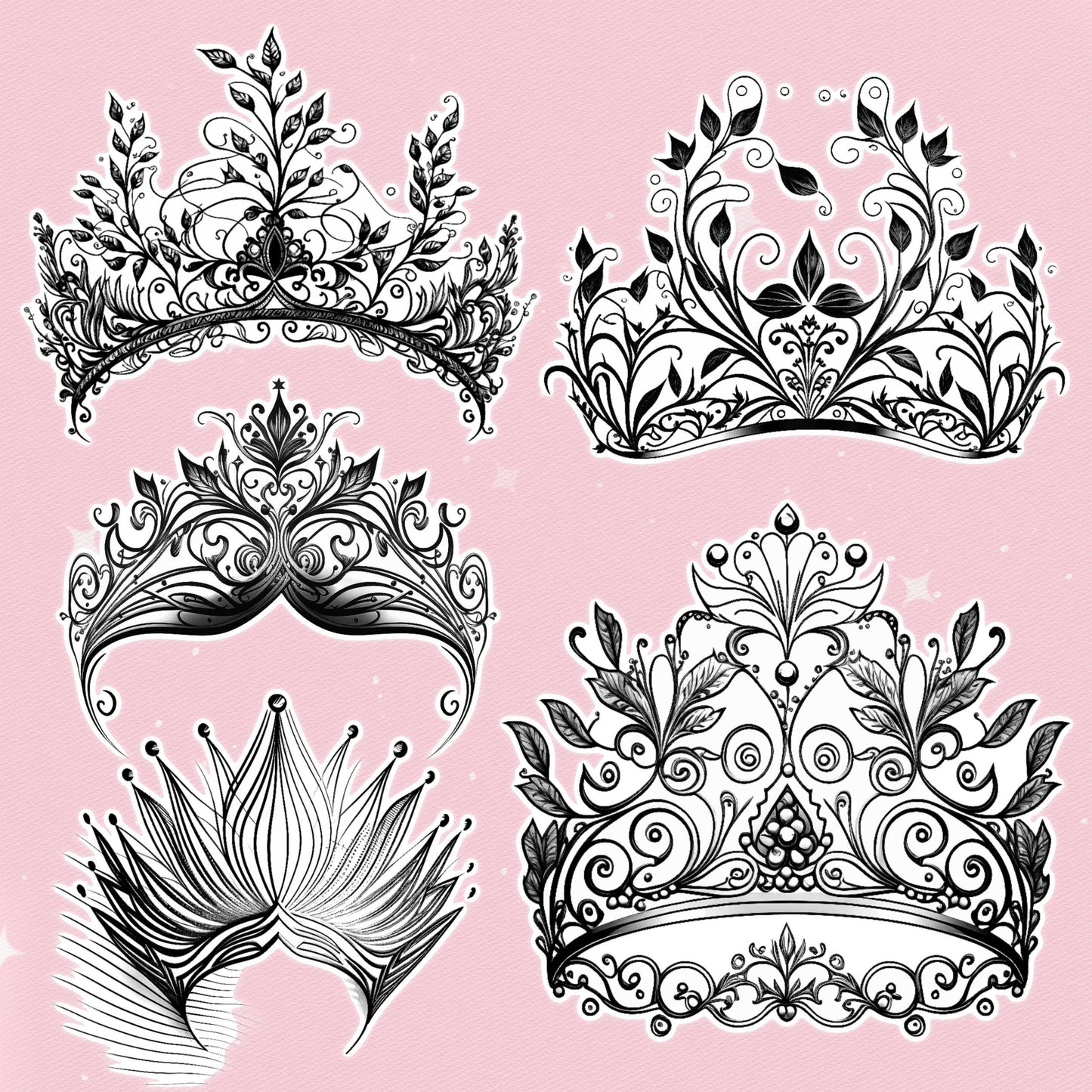 Crown & Royal Brushes for Procreate & Photoshop – King, Queen & Tattoo Set