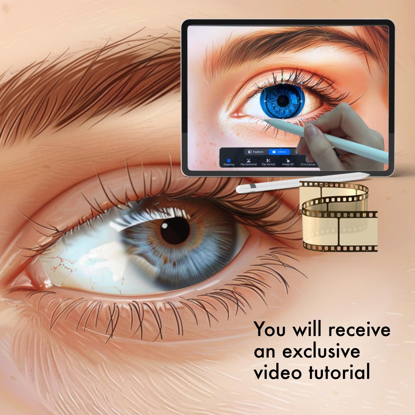 Female Eye & Portrait Brushes – Procreate & Photoshop Face Set