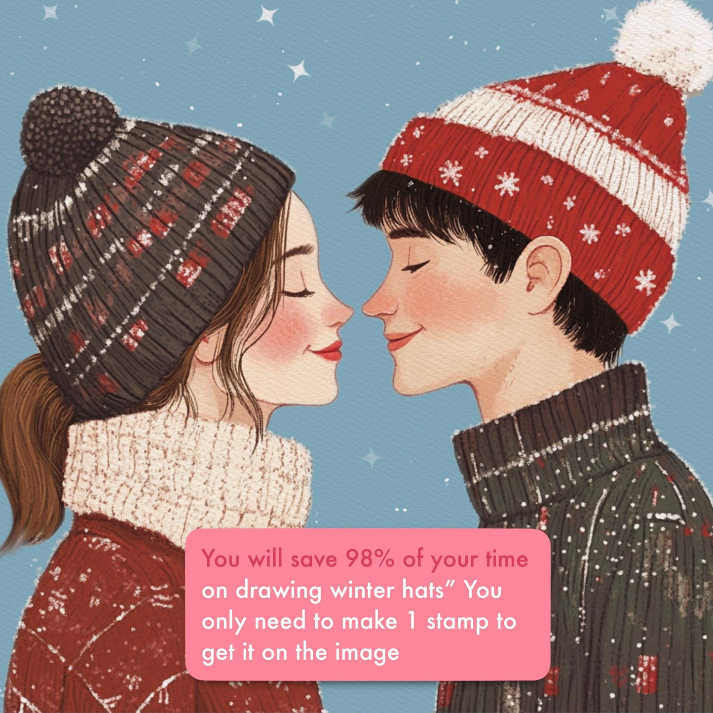 Procreate & Photoshop용 모자 & 패션 브러시 45개 - 여성 머리 장식 세트