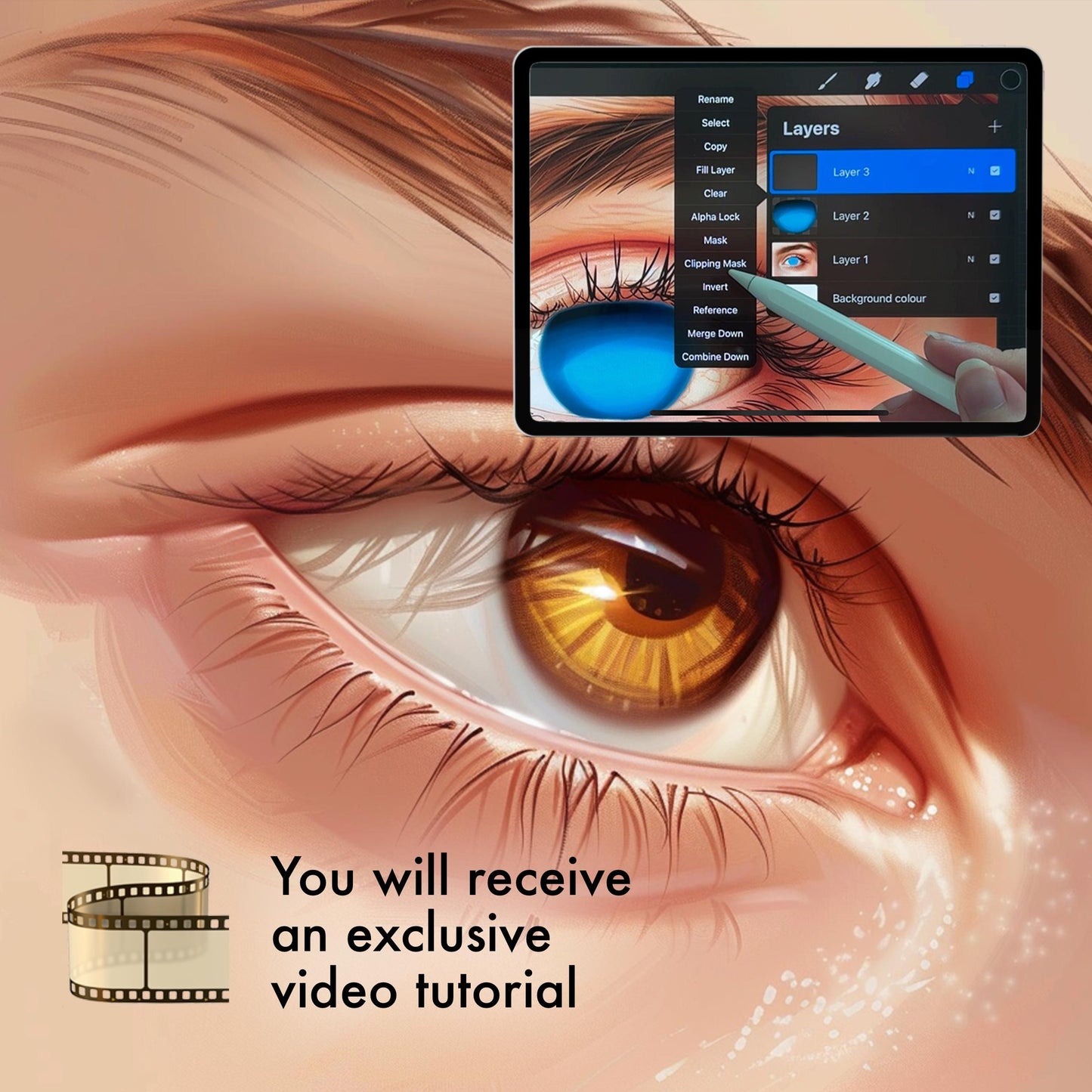 남성 눈 & 초상화 브러시 – Procreate, Photoshop & Clip Studio 얼굴 스탬프