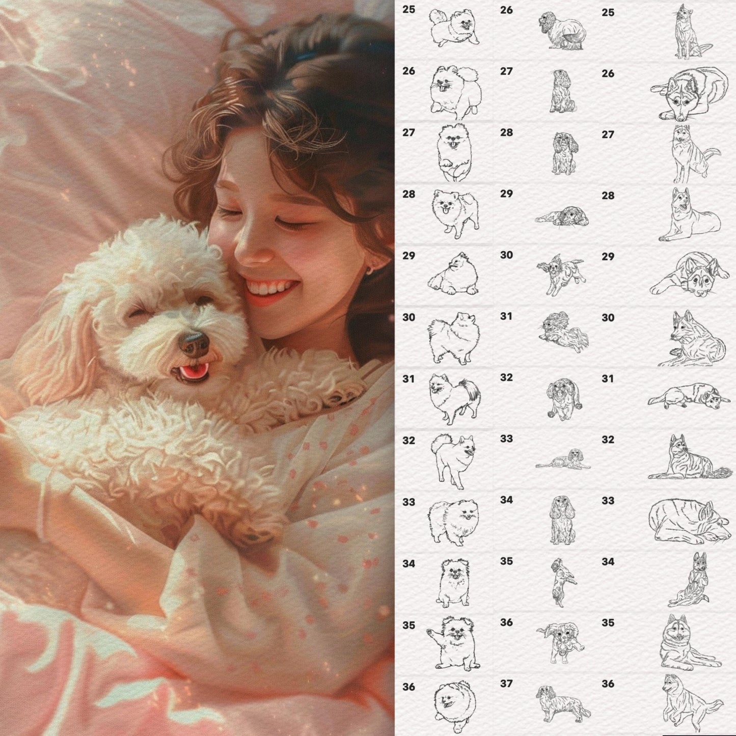 Procreate Dog Brushes – Photoshop & Clip Studio Poodle, Spitz, Husky & King Charles Brush Set