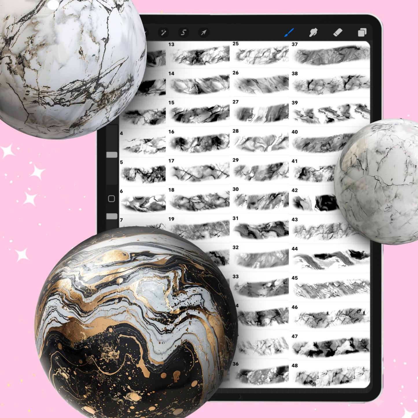 Marble Texture & Interior Brushes – Procreate & Photoshop Design Set