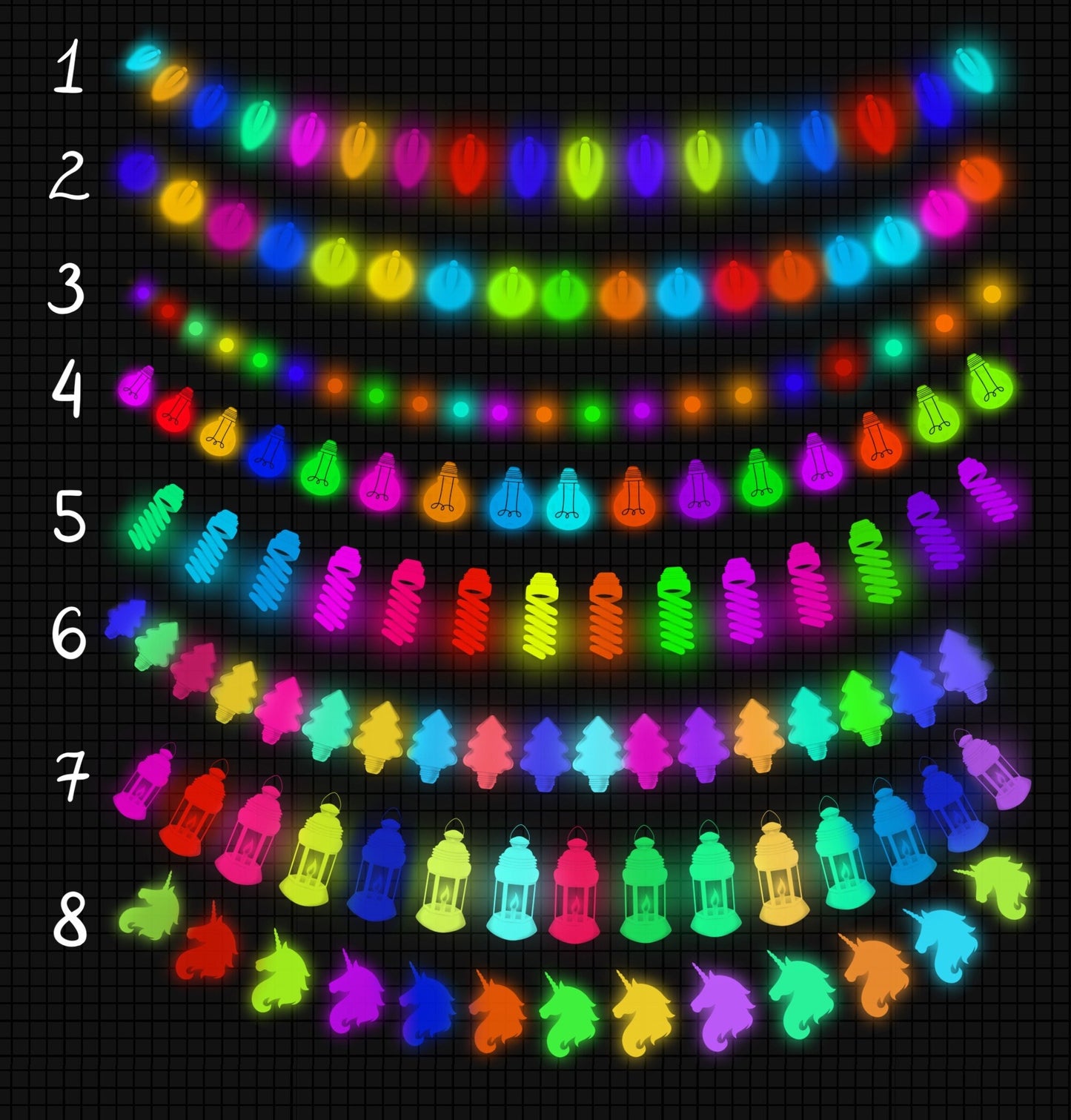 62 Garland & Light Brushes for Procreate – Christmas Bulbs & Stamps Set