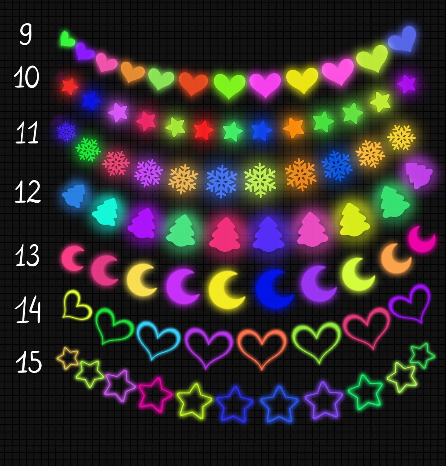 62 Garland & Light Brushes for Procreate – Christmas Bulbs & Stamps Set