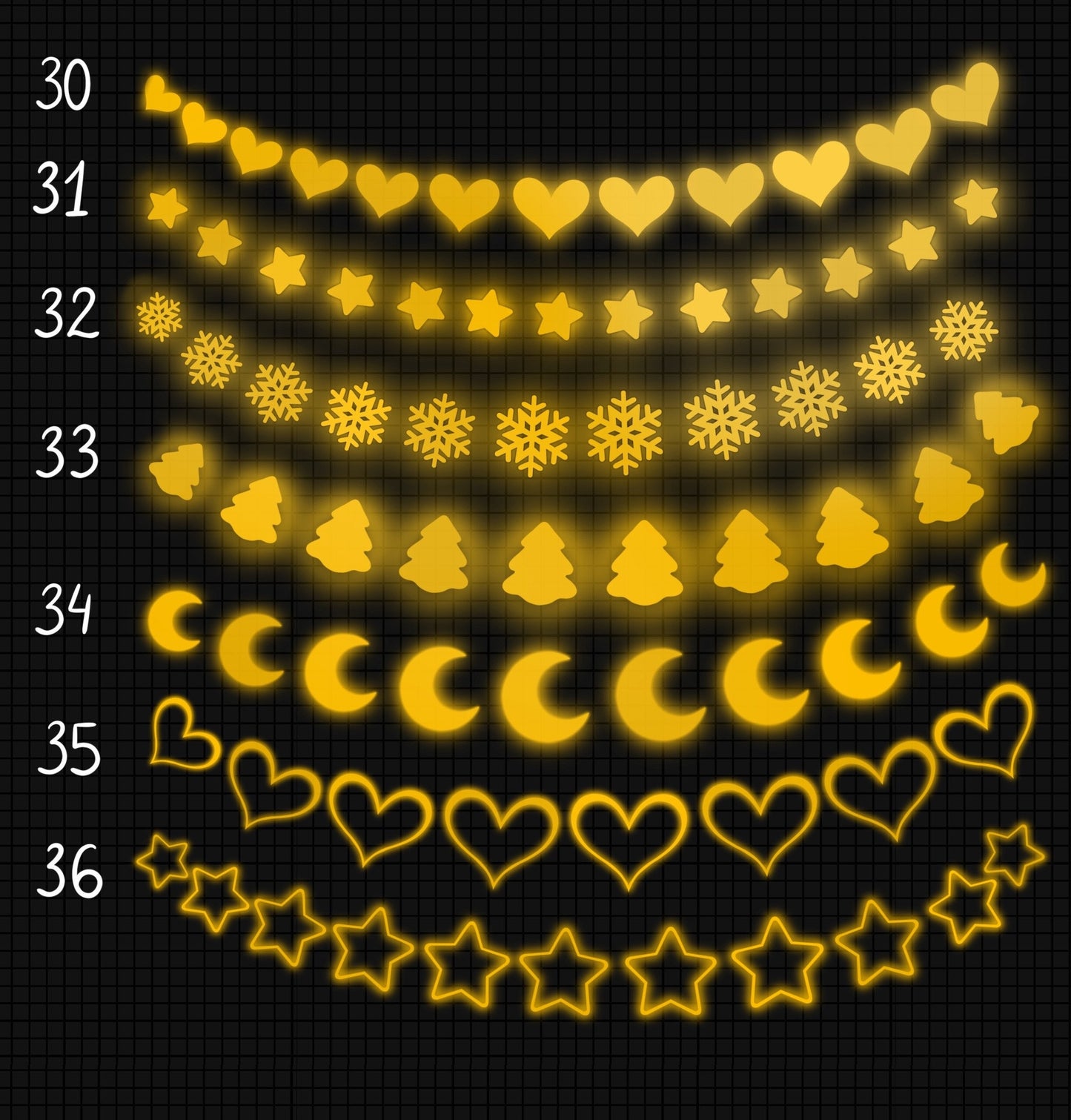 62 Garland & Light Brushes for Procreate – Christmas Bulbs & Stamps Set