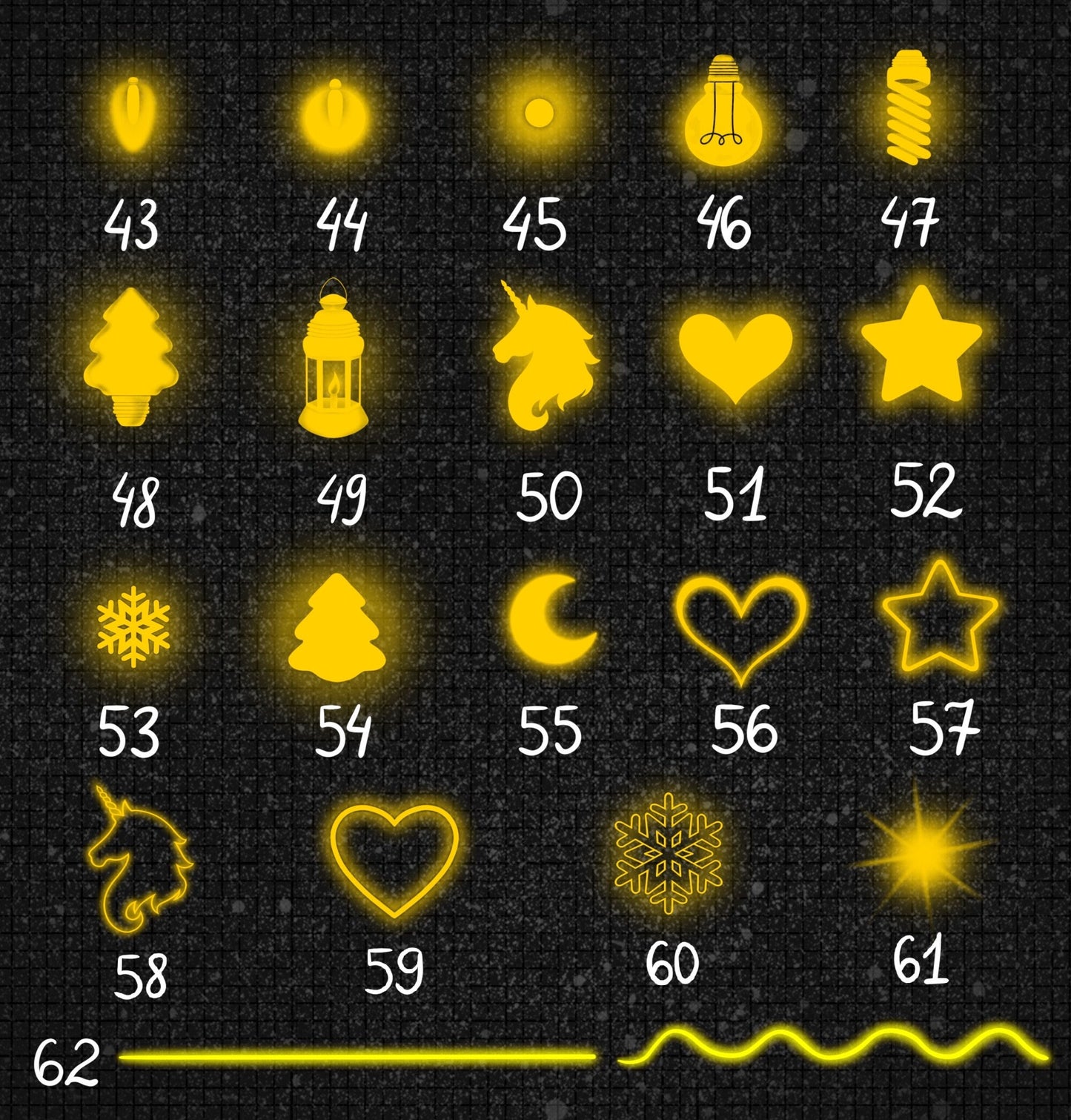 62 Garland & Light Brushes for Procreate – Christmas Bulbs & Stamps Set