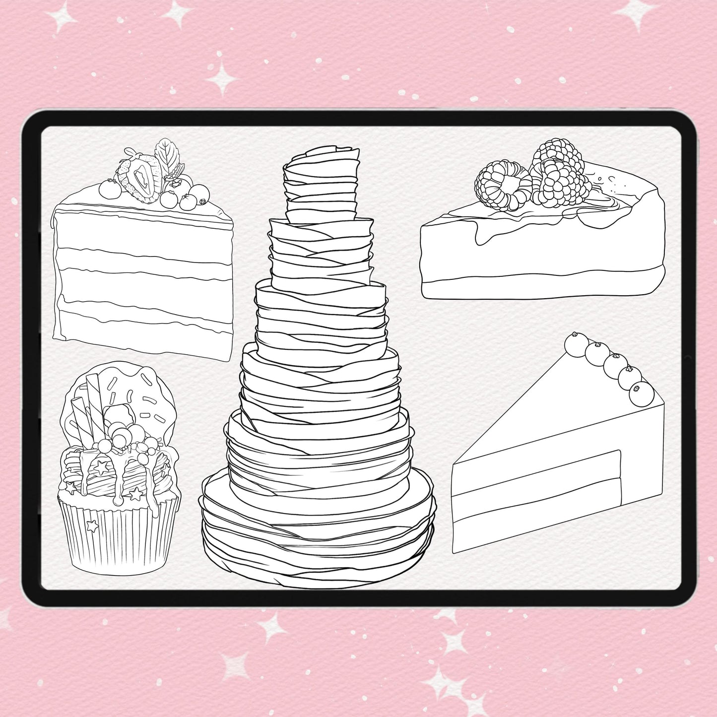 Procreate Sweets Brushes – Photoshop Bakery & Cake Brushes | Clip Studio Candy & Fruit Set
