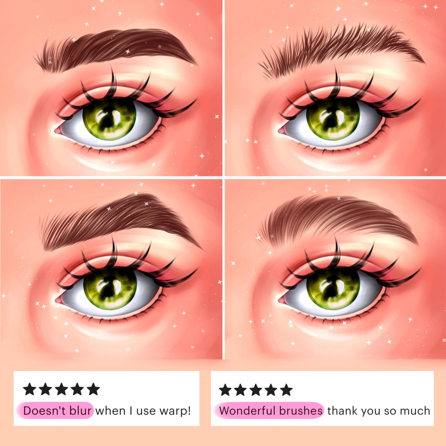 Procreate Brows & Makeup Brushes | Eyebrow, Face & Portrait Brush Set for Digital Female Art