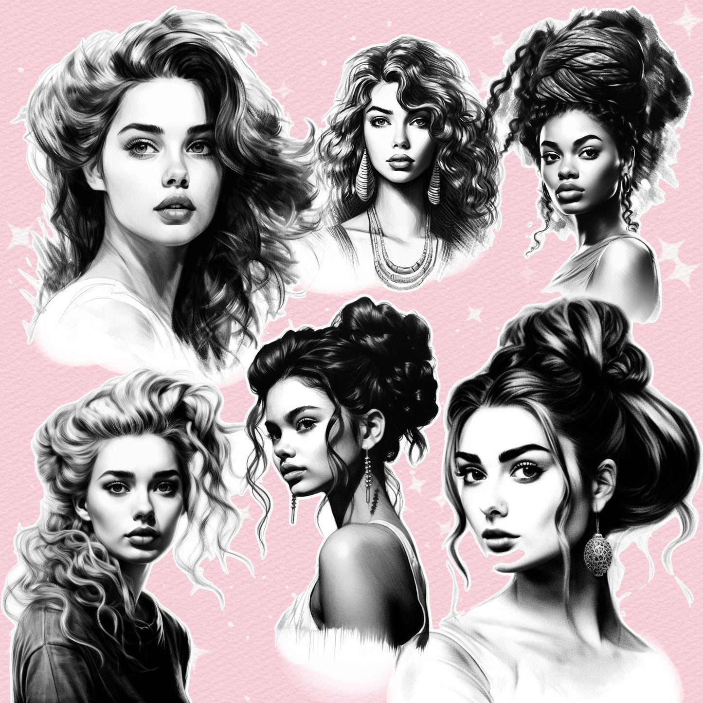 165 Female Portrait Brushes for Procreate & Photoshop – Face & Head Set