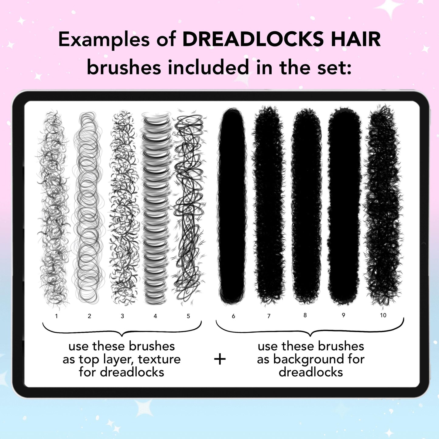 Procreate Hair & Dreadlocks Brushes for Realistic Portraits