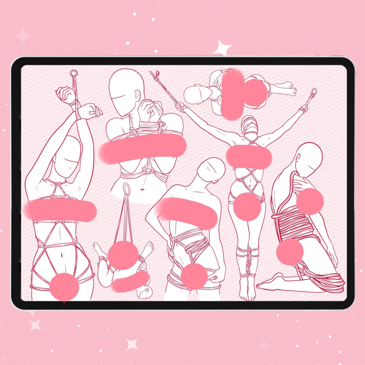 Shibari & Bondage Female Pose Brushes – Procreate & Photoshop (Mature Art)