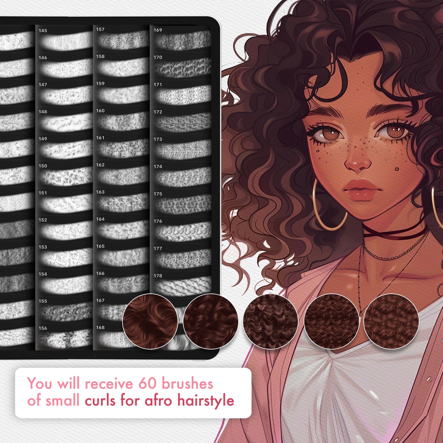 Hair Texture Brushes – Procreate & Photoshop Brush Set