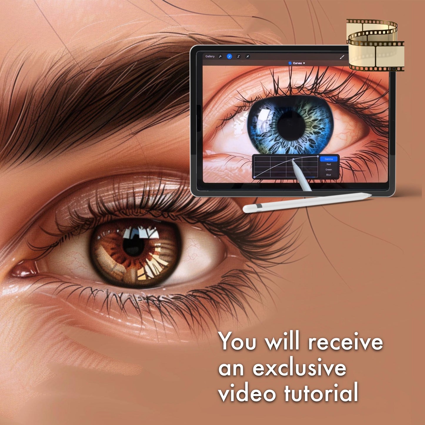 Eye Iris Brushes for Procreate, Photoshop, Clip Studio | Portrait Drawing Tools