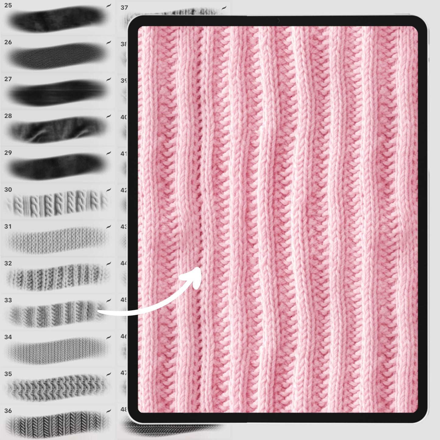 Fabric & Texture Brushes – Procreate, Photoshop & Clip Studio Set