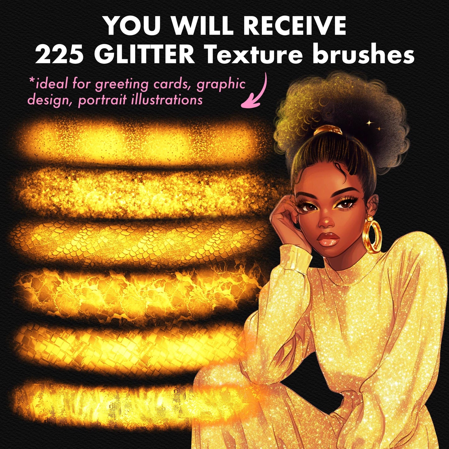 Procreate Glitter & Shimmer Brushes for Lettering & Textures