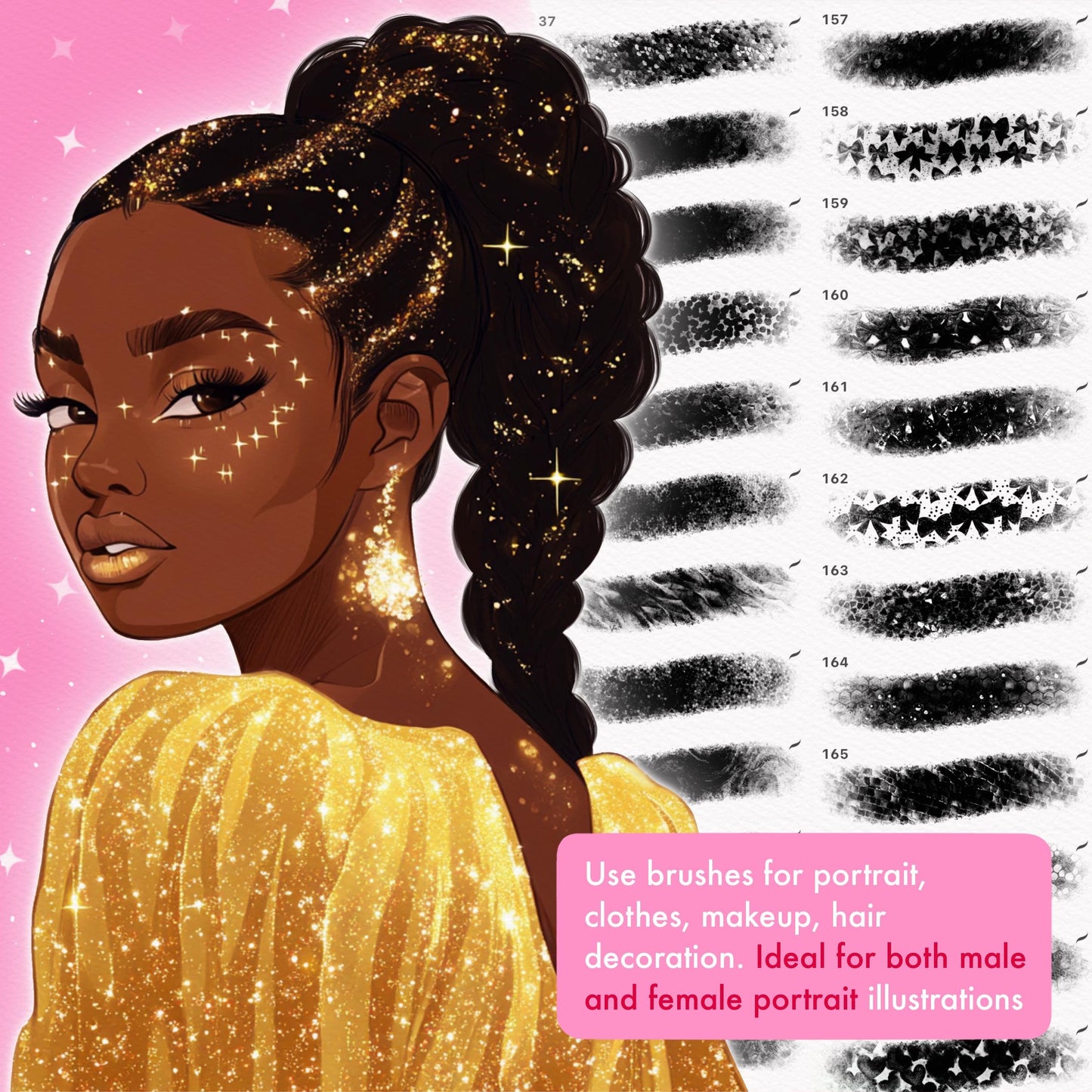 Procreate Glitter & Shimmer Brushes for Lettering & Textures