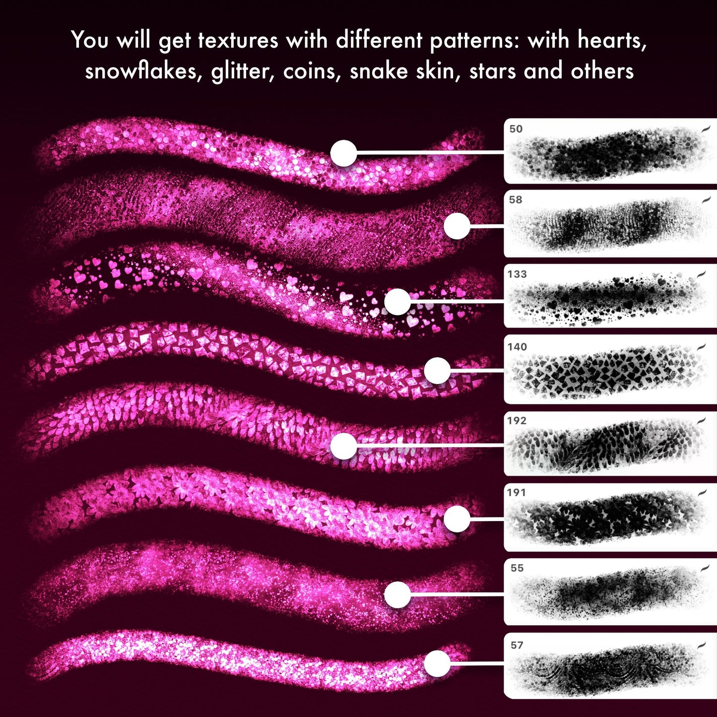 Procreate Glitter & Shimmer Brushes for Lettering & Textures