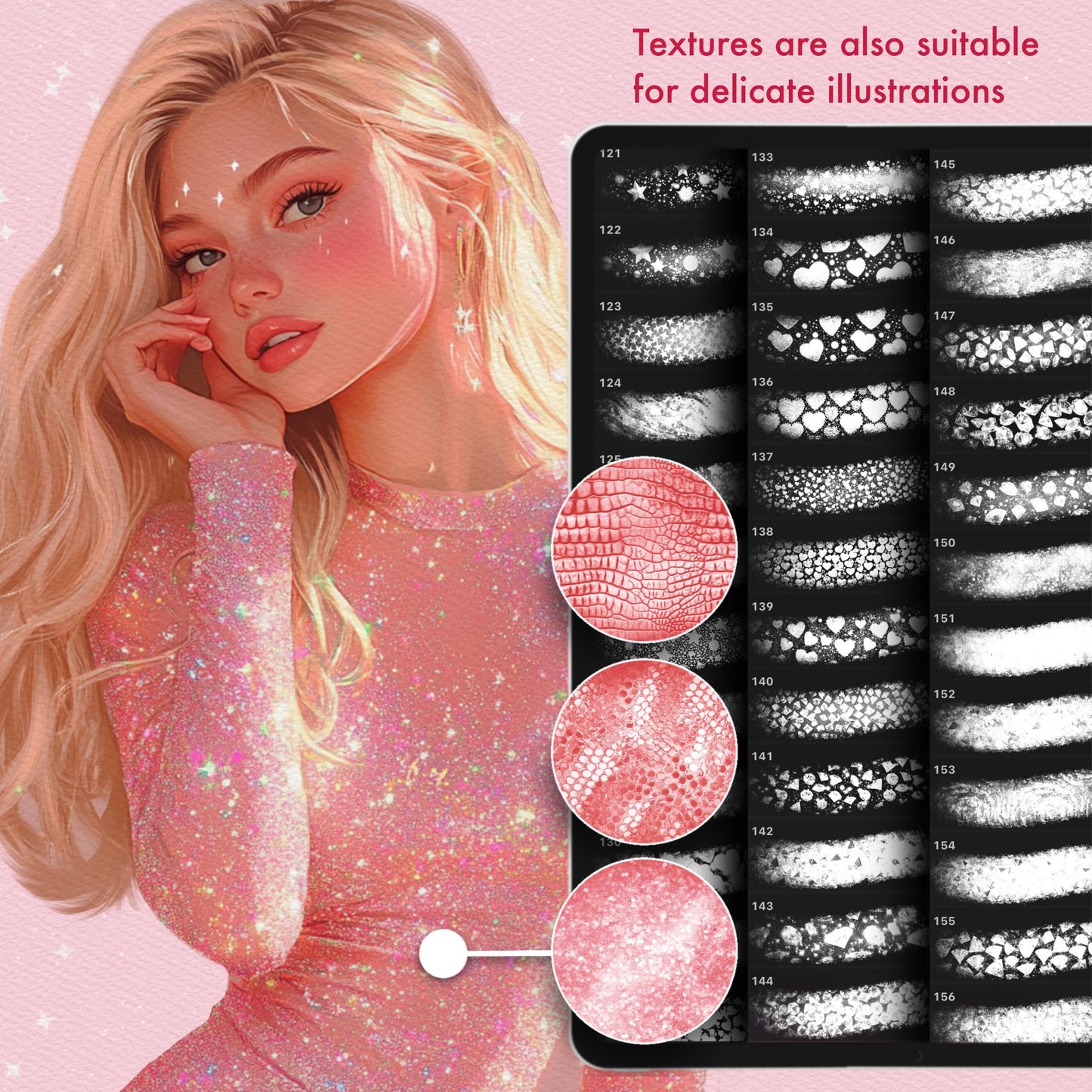 Procreate Glitter & Shimmer Brushes for Lettering & Textures