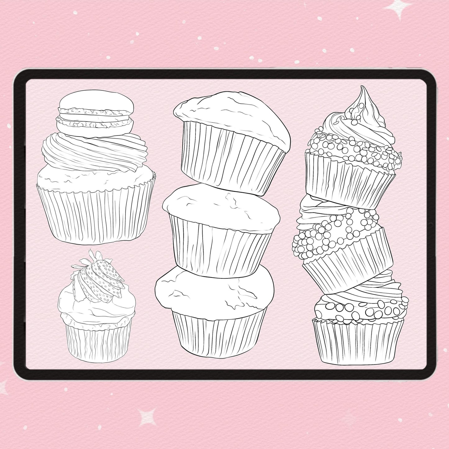 Procreate Cupcake Brushes – Photoshop Food & Sweets Stamps | Clip Studio Muffin & Dessert Brushes