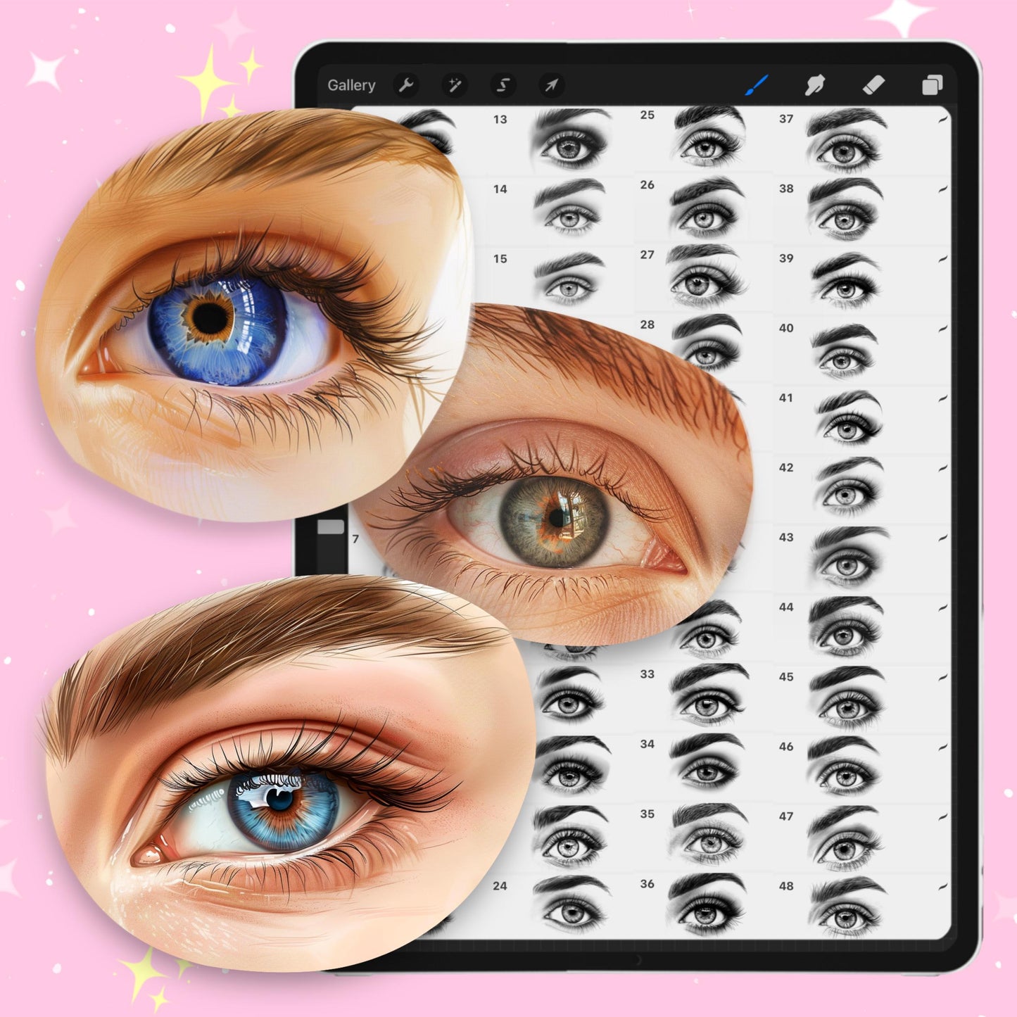 Procreate & Photoshop용 아이 브러시 | 인물 사진 그리기 도구