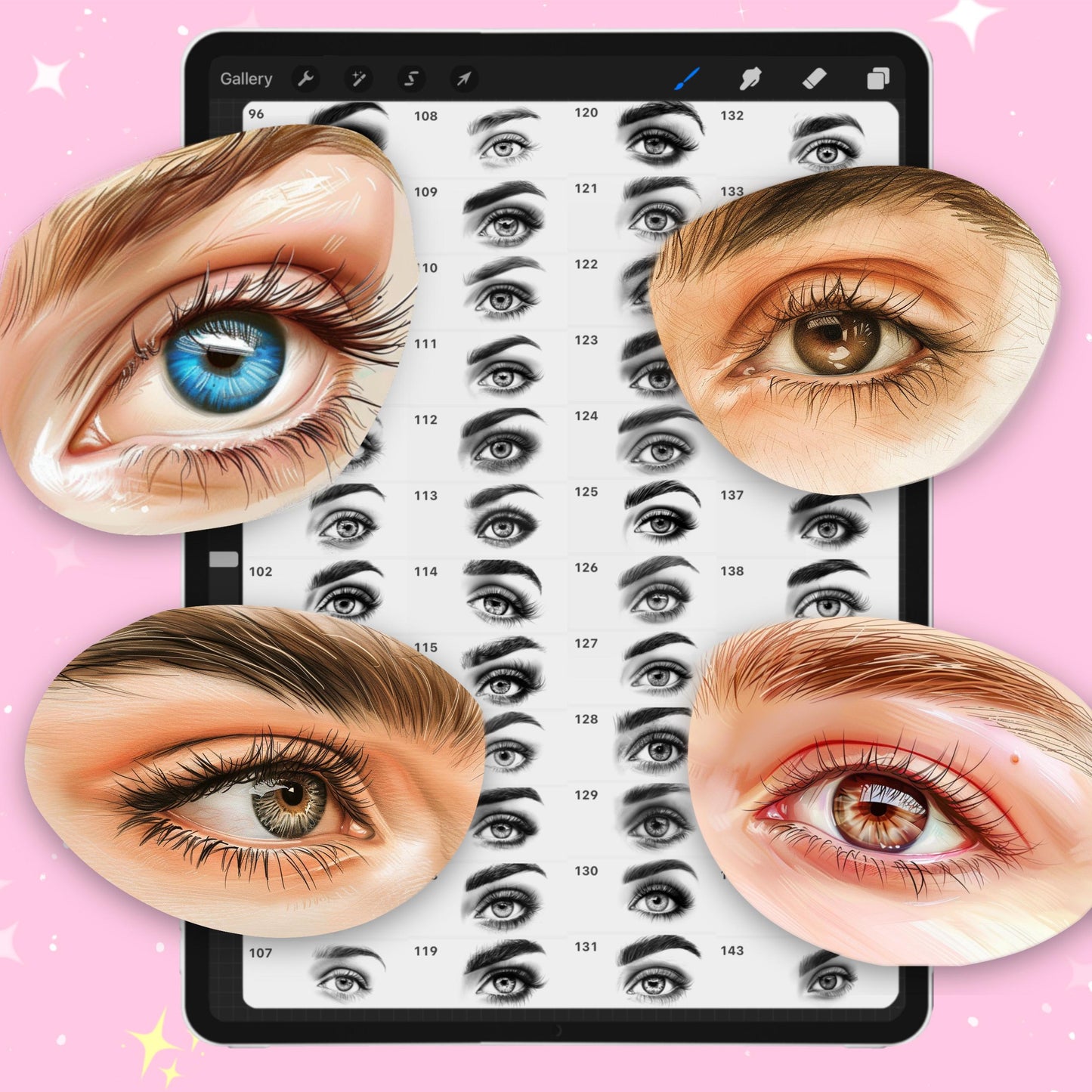 Procreate & Photoshop용 아이 브러시 | 인물 사진 그리기 도구